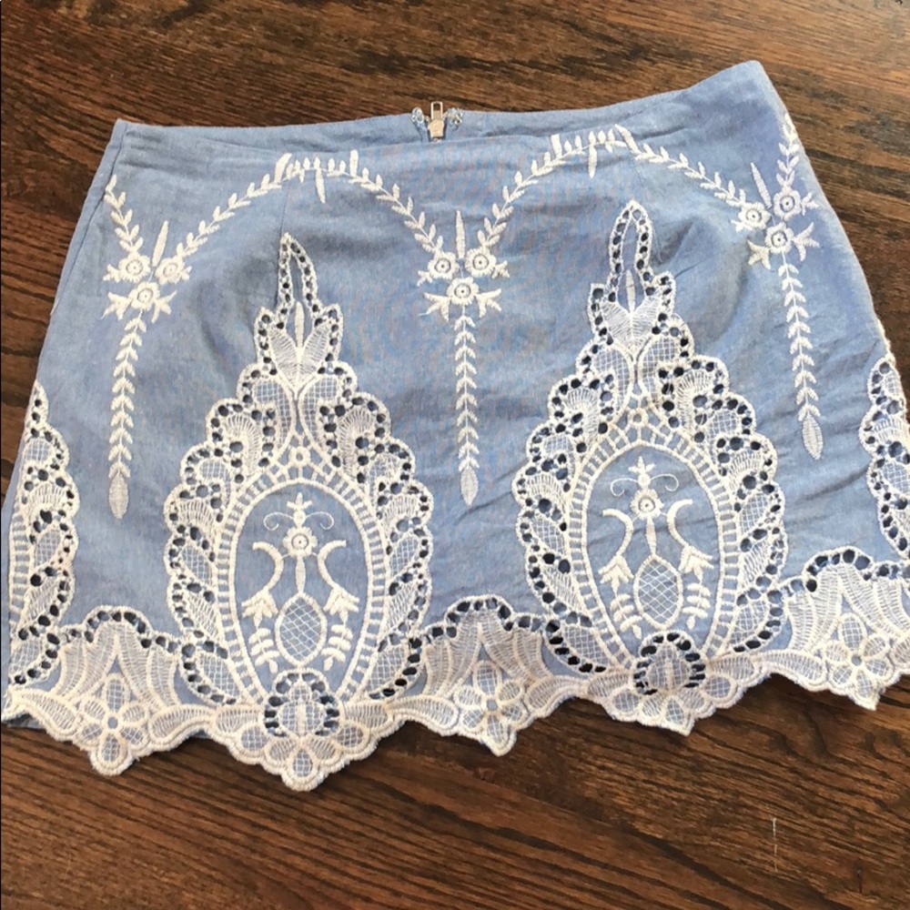 Jean and lace skort